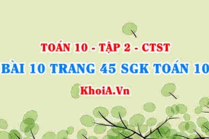 Bài 10 trang 45 SGK Toán 10 tập 2 Chân trời sáng tạo
